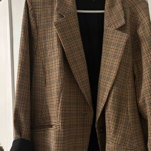 Brown Plaid Blazer